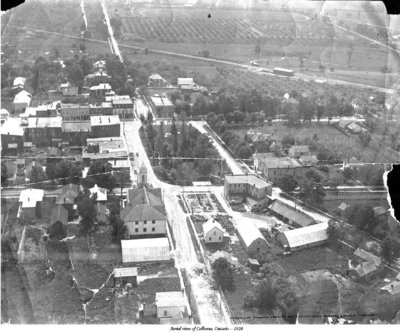 Aerial photo of Colborne including Victoria Square, looking southwards