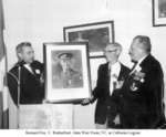 Group photograph of Bernard Fox, Charles Rutherford and John Weir Foote, Colborne, Cramahe Township