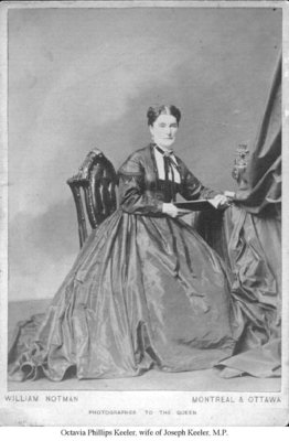 Studio portrait of Octavia Phillips Keeler, Colborne, Cramahe Township