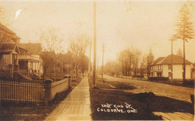 Postcard of King Street East, Colborne, residential area