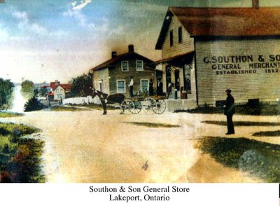 Postcard of G. Southon & Son General Store, Lakeport