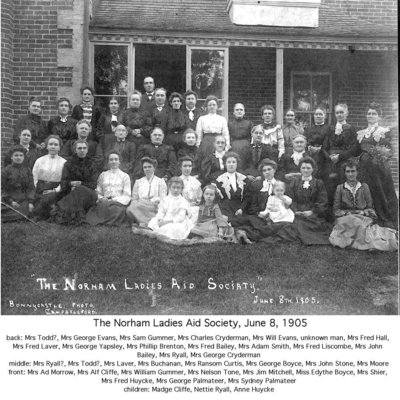 Group photograph of Norham Ladies’ Aid Society, 8 June 1905