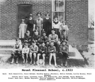 Class photograph, Mount Pleasant School, Colborne, Cramahe Township,  ca.1923