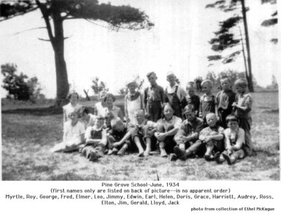 Class photograph, Pine Grove School, Colborne, Cramahe Township, June 1934