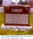 Henry Brown, Joan (nee Reeves) Brown, Charles Brown, Anne (nee Baker) Brown, Lois, Amelia Moore, and Jay Brown headstone, Union Cemetery, Colborne, Cramahe Township