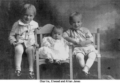 Studio portrait of Charlie, Elwood, and Allan Jones