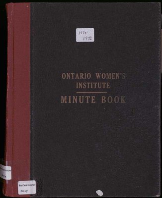 Ontario Women's Institute Minute Book, 1970-1972