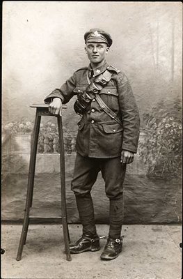 Real photo postcard of WWII Soldier