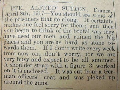 Exhibit, WWI Letters, Colborne Express, 24 May 1917, Sutton