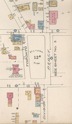 1934 map detail of Victoria Square, north orientation