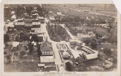 Aerial view postcard of Colborne, looking southwards