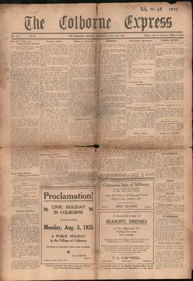 The Colborne Express   (Colborne Ontario), 25 Jul 1935