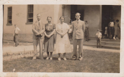 Mr. Cracknell, Miss MacGlennon, Miss Nelson and Mr. Quinn, Colborne, Cramahe Township