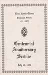 Eden United Church, Dundonald, Ontario 1874-1974: Centennial Anniversary Service July 14, 1974