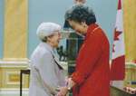 Vi Milstead Warren receiving the Order of Canada from Governor General Adrienne Clarkson