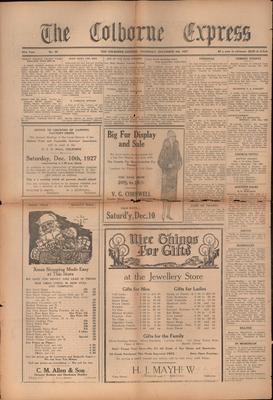 The Colborne Express   (Colborne Ontario), 8 Dec 1927