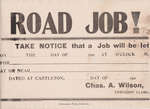 Cramahe Township Municipal Road Job Notice, ca. 1900