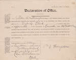 Declaration of Office, Clerk, Peter A. Thompson, 1905