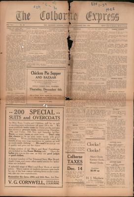 The Colborne Express   (Colborne Ontario), 29 Nov 1928