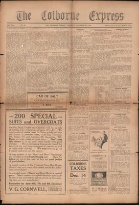 The Colborne Express   (Colborne Ontario), 6 Dec 1928