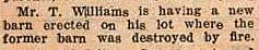 Exhibit, Williams barn rebuilt, The Colborne Express, 10 November 1938