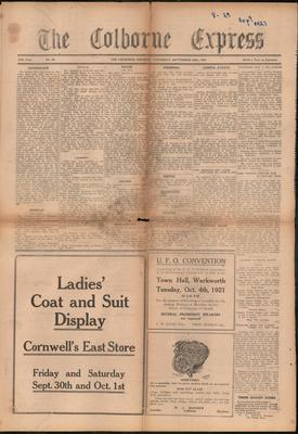 The Colborne Express   (Colborne Ontario), 29 Sep 1921