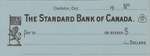 Standard Bank of Canada cheque, Castleton