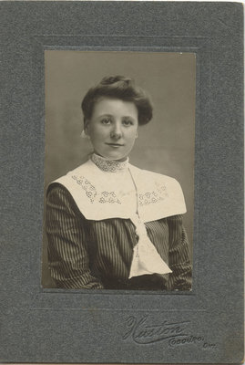 Studio portrait of a young woman, Cobourg