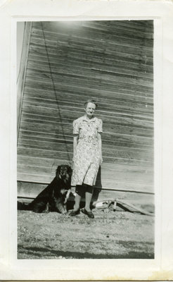 A woman with her dog