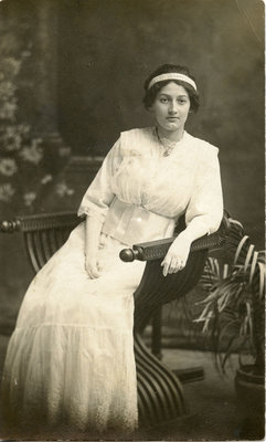 Unidentified young woman, Real photo postcard