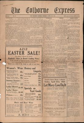 The Colborne Express   (Colborne Ontario), 13 Apr 1933