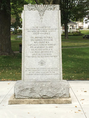 Exhibit, Colborne WWII cenotaph