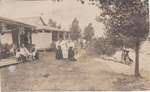 Postcard of cottages at the beach, possibly Victoria Day Weekend or Dominion Day, possibly Victoria Beach, Colborne