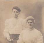 Postcard of mother and daughter, studio portrait