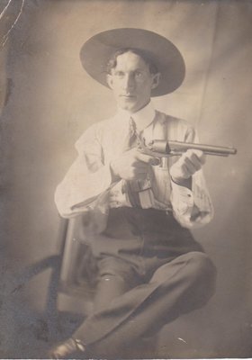 Postcard of man, studio photograph