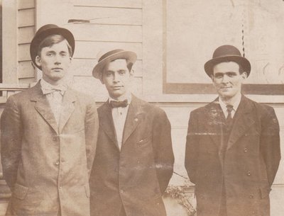 Postcard of three men