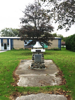 Military memorial cairn, Royal Canadian Legion, Captain Charles S. Rutherford VC, MC, MM Branch 187, Colborne, October 2017