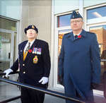 WWII Veteran Don Prentice, left, and Lt.-Col. Scott Mutton took the salute at the Remembrance Day parade, Cenotaph service, Victoria Square Park, Colborne, November 11, 2016