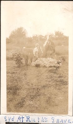 Syd at Ruth's grave, Turpin Family Photograph Album