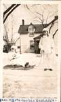 Joan and Reta Turpin sleighing, Turpin Family Photograph Album