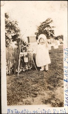 Reta at her sister’s grave, Lakeport, Turpin Family Photograph Album