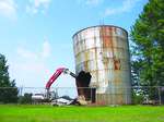 Photographs of water tank demolition on Tank Hill, Colborne