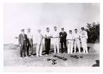 Photograph of men lawn bowling at Victoria Beach, Colborne, 1910s, Colborne Women's Institute Scrapbook