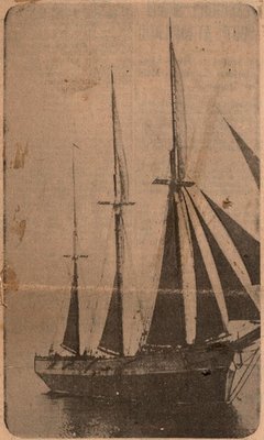 Newspaper photograph of the Oliver Mowat schooner, Colborne Women's Institute Scrapbook