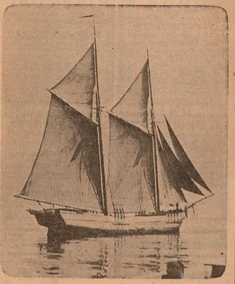 Newspaper photograph of the Trade Wind schooner, Colborne Women's Institute Scrapbook