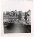 Photograph of parade float, likely the Coronation Parade, 1953, Colborne Women's Institute Scrapbook