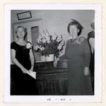 Photograph of Mrs. T.M. Gresham and Mrs. A.R. Mackie, 25th Anniversary, Colborne Women's Institute Scrapbook