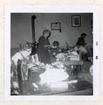 Photograph of Goldie Cox, Mae Honey, Hattie McLaughlin, Mrs. Adams and Miss Milligan, Colborne Women's Institute Scrapbook