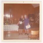 Photograph of Mrs. Ed Kernaghan and Mrs. Mac Rutherford, 40th W.I. Anniversary, Colborne Women's Institute Scrapbook