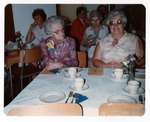 Photograph of Mrs. Floyd Harnden, Shirley Johnston and Dora Grant, 50th Anniversary, Colborne Women's Institute, Colborne Women's Institute Scrapbook